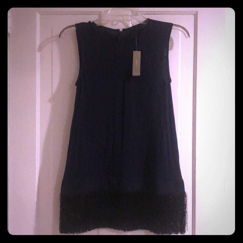 JCrew fringe sleeveless top